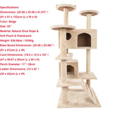 Cat Luxury Furniture 36-80 Inches Pet Cat Tree Tower Climbing Shelf Cat Apartment Game Habitat Cat Tower Condo Toy