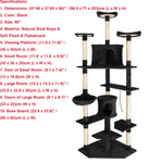 Cat Luxury Furniture 36-80 Inches Pet Cat Tree Tower Climbing Shelf Cat Apartment Game Habitat Cat Tower Condo Toy