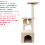 Cat Luxury Furniture 36-80 Inches Pet Cat Tree Tower Climbing Shelf Cat Apartment Game Habitat Cat Tower Condo Toy