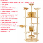 Cat Luxury Furniture 36-80 Inches Pet Cat Tree Tower Climbing Shelf Cat Apartment Game Habitat Cat Tower Condo Toy