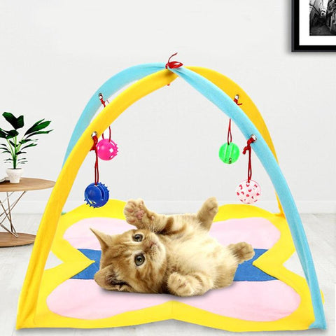 Funny Pet Cat Intelligence Play Toy Portable Foldable Cat Tent Toys Pets Play Bed Cat Play Mat Blanket House with Ball Tent Toys