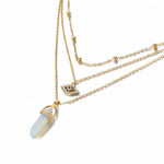 Hot sale Hexagonal Column Quartz Necklaces Pendants Fashion Natural Stone Bullet Pink Crystal Pendant Necklace For Women Jewelry